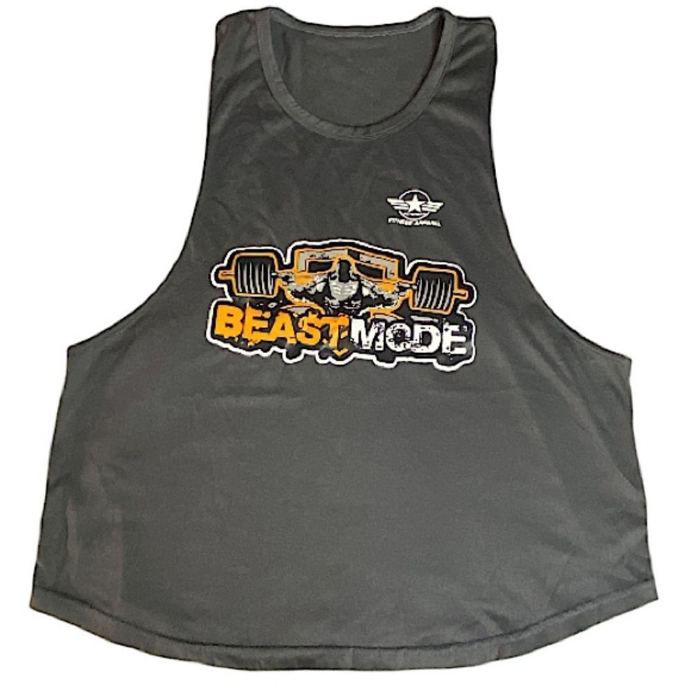 Beast mode Tank Top Racerback Mens Size Small Bodybuilding Fitness Workout Gym